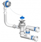 Сифон для ванны Ани с выпуском, с переливом регулируемый 1 1/2"