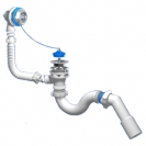 Сифон для ванны Ани прямоточный, с переливом, с переходной трубой 45° 40/50мм,с выпуском 1 1/2"