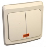 Выключатель 2-кл.СП Этюд 10А с индикатором кремовый SchE BC10-006k