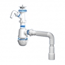 Сифон для мойки Ани Грот с гибкой трубой 40х40/50мм с отводом для стир. машины 1 1/2"х40мм