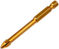 35476 Сверло по кафелю FIT 6х74 мм, 4 режущие кромки, титановое покрытие, U-хвостовик под биту