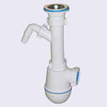 Сифон для мойки Ани Грот с отводом для стир. машины, с жестким переливом 1 1/2"х40мм