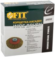 39052 Корщетка-колесо с наклоном, гайка М14, стальная волнистая латунированная проволока 125 мм