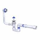 Сифон для ванны Ани плоский с выпуском, с переливом, с гибкой трубой 40/50мм 1 1/2"х40мм
