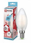 530088 Лампа светодиодная LED-СВЕЧА-deco 5Вт свеча матовая 4000К нейтр. бел. E14 450лм 210-240В IN HOME 4690612006765
