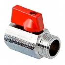 Кран шаровой мини 1/2" ВН/НР флажок хром