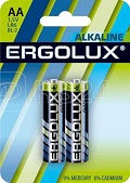 477261 Элемент питания алкалиновый AA/LR6 1.5В Alkaline BL-2 (блист.2шт) Ergolux 11747