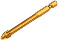 Сверло по кафелю FIT 10х84 мм, 4 режущие кромки, титановое покрытие, U-хвостовик под биту