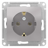 Механизм розетки 1-м СП ATLAS DESIGN с заземл. 16А алюм. SchE ATN000343 ,1240240