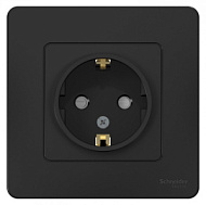 1210379 Розетка СП BLANCA 16А 250В без шторок с заземл. антрацит SchE BLNRS001016