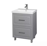 Тумба-умывальник "Бросно-60Н2" альпийский иней с раковиной COMFORTY CF19696BX-60