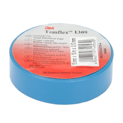 Temflex 1300 изолента синяя 15мм x 10м ,395569