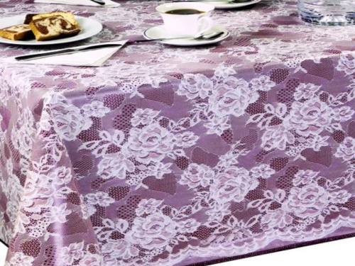 Клеенка DEKORAMA кружева на коричневом 1.4*20м