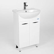 Тумба-умывальник Viant Прага Париж Erica55, с раковиной Erica/Антик 55, белый, 540x850x445 мм