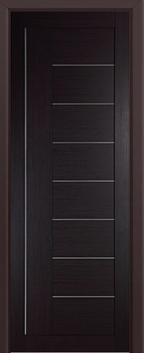 Дверное полотно ЭКО Simpal 17 800*2000мм Орех темный белое стекло