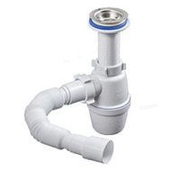 Сифон для мойки литой выпуск ОРИО 1 1/2"х40мм с гофротрубой 40х40/50мм решетка 70мм