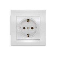 1062104	Розетка  UNIVersal  Бриллиант 1-м СП с заземл. бел. 7947625