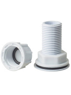 ДС.020061 Штуцер (врезка) в бак (емкость) с заглушкой и прокладкой 3/4" (пластик)