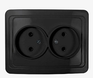 1932313 Розетка 2-м IN HOME  CLASSICO 2102B черный