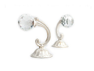 Штородержатель NV03 ШАР 10 см СЛОНОВАЯ КОСТЬ ПРОЗРАЧНЫЙ (2шт)