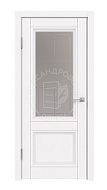 Межкомнатная дверь "Анастасия-2" (ДО)  600*2000 Белый снег/Английская решетка