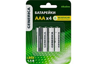 Элемент питания алкалиновый AAA/LR03 Alkaline (блист.4шт) GENERICA ABT-LR03-ST-L04-G