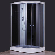 Душевая кабина Comforty 301L, стекло серое, задняя черная стеклянная панель,1200*800*2150