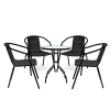 7915837 Набор садовой мебели: стол + 4 кресла, черный