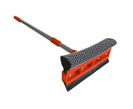 Окномойка Умничка, насадка 20см, черенок 95см телескопический, алюминиевый, гладкий, оранжевый