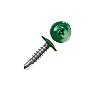 Саморез пресс-шайба 4,2х16мм сверло темно-зеленый RAL 6005 200 шт/ведро