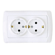 Розетка 2-м СП Маргарита 16А с заземл. бел. UNIVersal М0128