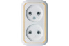 84157 Розетка 2-м ОП Валентина 10А IP20 РА10-382 бел. /зол. Кунцево 5417