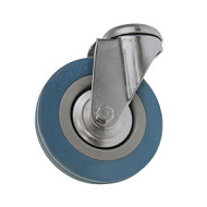 Опора колесная аппаратная 100мм поворотная с торм., крепл. под  болт 70кг