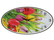 Часы настенные "Букет разноцветных тюльпанов"