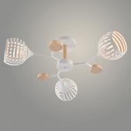 Люстра XA1501B/3 WH+WOOD белый/дерево 3х60W E27 d640 h220, HN24