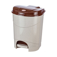 Контейнер для мусора с педалью беж мрамор 7л