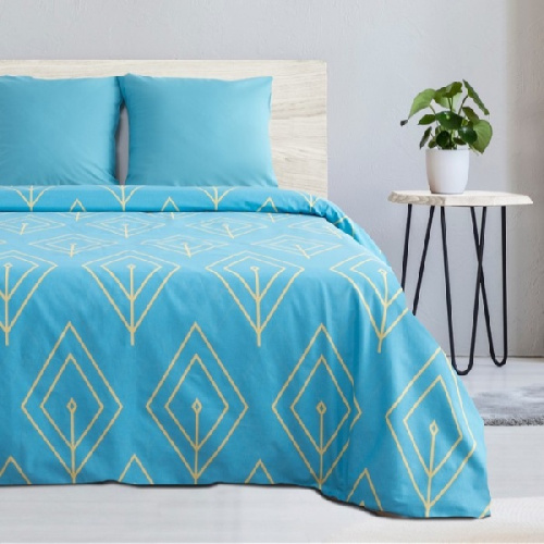 Постельное бельё "Этель" дуэт Бирюзовый лепесток 143х215 см - 2 шт., 220х240 см, 70х70 см - 2 шт., поплин 125 г/м²	,2565800