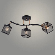 Люстра XA1748B/3 BK+FGD черный/золото 3х60W E27 d630 h300, HN25