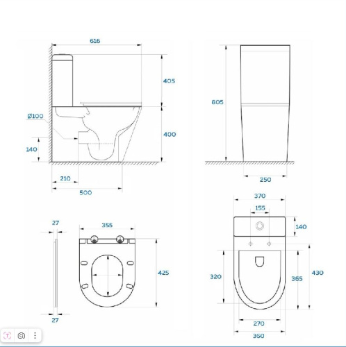Унитаз-компакт Vinchi Lukka Pro  безободковый с быстросъемным сиденьем микролиф