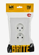 1984930 Розетка IEK 2-м СП BRITE РСПл12-3-БрАБ 16А