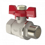 Кран шаровой 1/2" ВР/НР бабочка никель