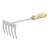 Грабли 5-ти зубые прямые с дер черенком `Урожайная сотка`