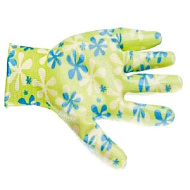 Перчатки садовые из полиэстера с нитрильным обливом Palisad зеленые, S