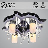 Люстра 5521/4+1 CR хром 4х40W Е14+1х35W MR11 ПДУ LED-RBP d530, 24