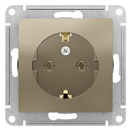 Механизм розетки 1-м СП ATLAS DESIGN с заземл. 16А шампань SchE ATN000543 ,1240326