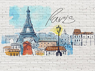 Фотообои Flizelini  Париж на кирпичах 2,7*2,7 м