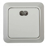 Выключатель 1-кл. ОП IN HOME BOLLETO 10А IP20 7121 накладной с подсветкой бел. ASD