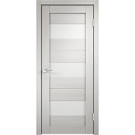 Дверное полотно модель №23/3  600*2000мм Беленый дуб белое стекло  Экошпон