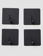 Набор крючков металлических на липучке 4 шт., чёрный