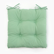 10344792 Сидушка на стул с завязками Доляна цв. зеленый 40х40 см, 100% п/э, габардин 153 г/м2